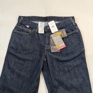 Carhartt Womens‎ FR Rugged Flex Stretches Jeans Original Cat 2 Dark Wash 10 Work